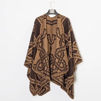 Poncho Homme Chaud - Collection Cosy marron