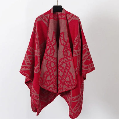 Poncho Homme Chaud - Collection Cosy rouge