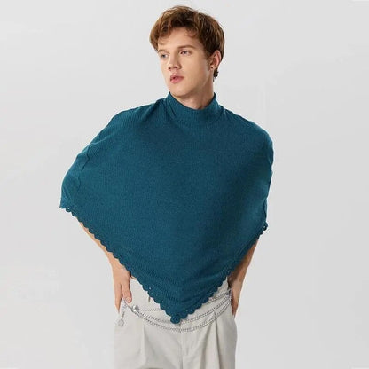 Poncho Homme Col Roulé - Style Élégant