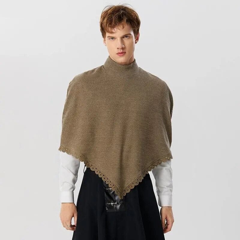 Poncho Homme Col Roulé - Style Élégant