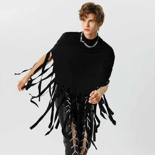 Poncho Homme Franges - Style Élégant