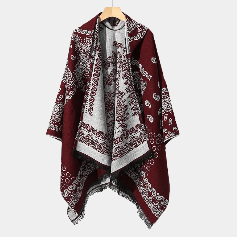 Poncho Homme Premium avec Capuche bordeaux