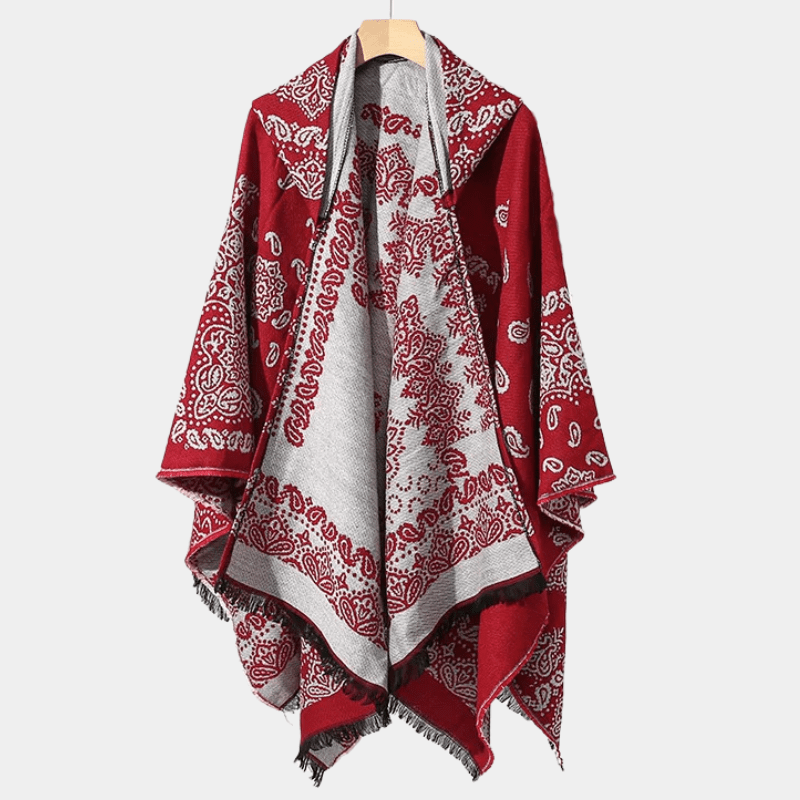 Poncho Homme Premium avec Capuche rouge