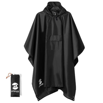 Poncho Imperméable pour Homme Noir