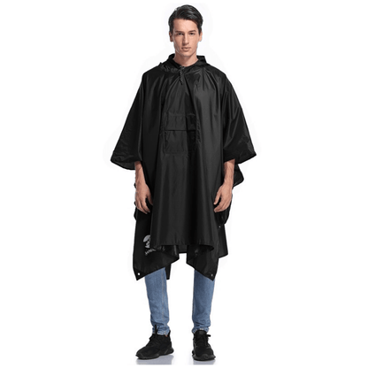 Poncho Imperméable pour Homme Noir