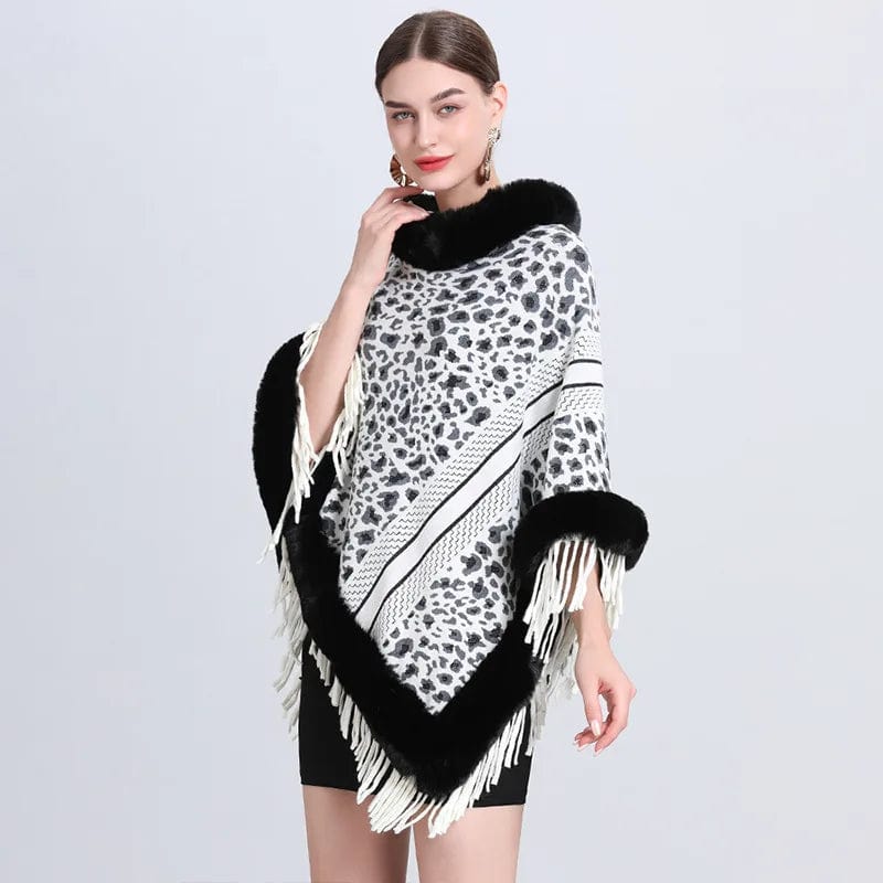 Poncho Léopard en Fourrure de Luxe