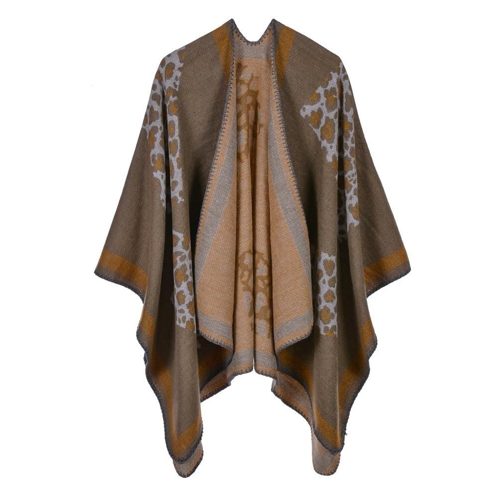 Poncho Léopard Femme - Style Sauvage beige