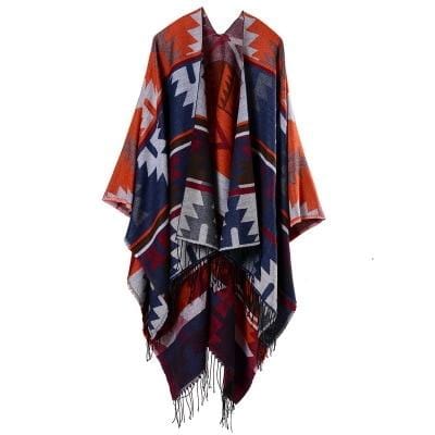 Poncho Long Femme - Collection Élégance Mandarine