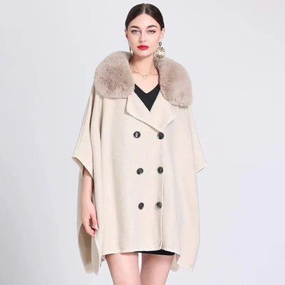 Poncho Manteau Femme - Style Élégant beige