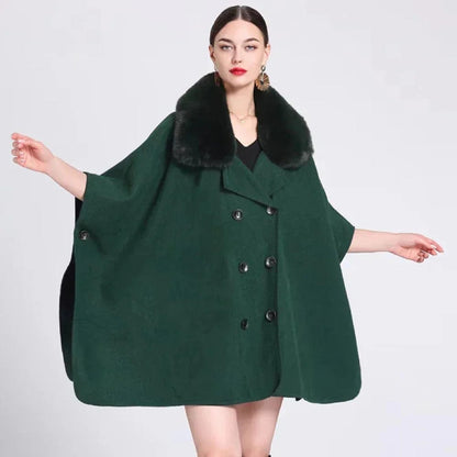 Poncho Manteau Femme - Style Élégant vert