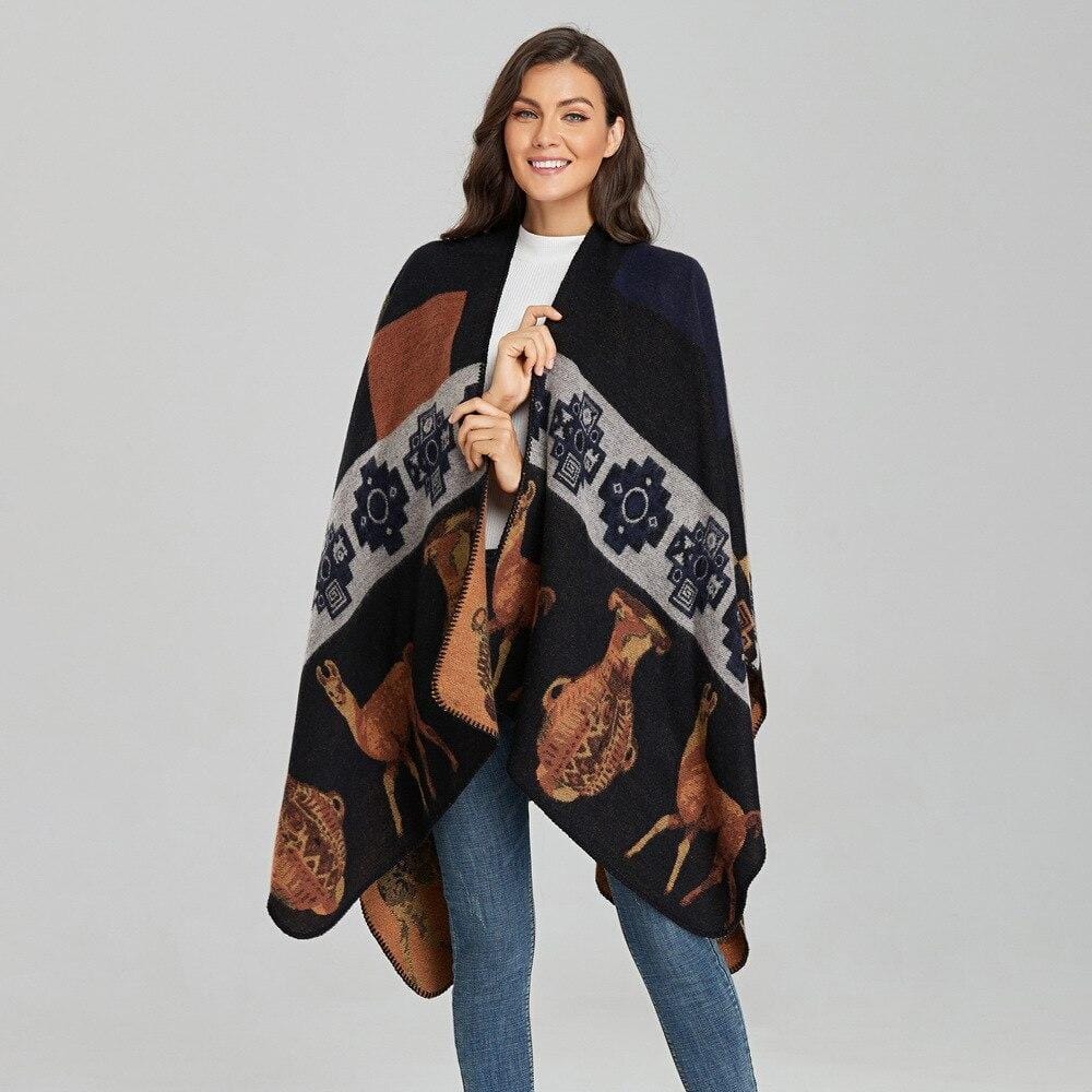 Poncho Marron pour Femme marron