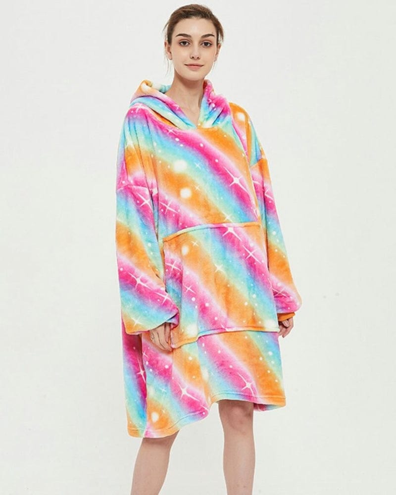 Poncho Plaid Rainbow Touch arc-en-ciel / unique