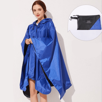 Poncho Pluie Blue & Noire Bleu