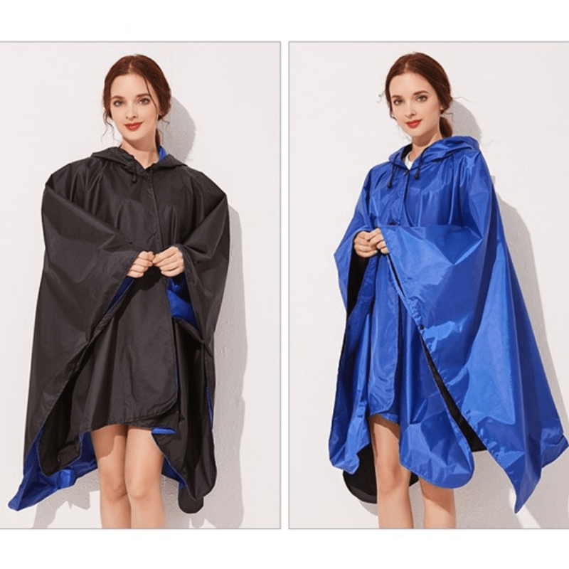 Poncho Pluie Blue & Noire Bleu