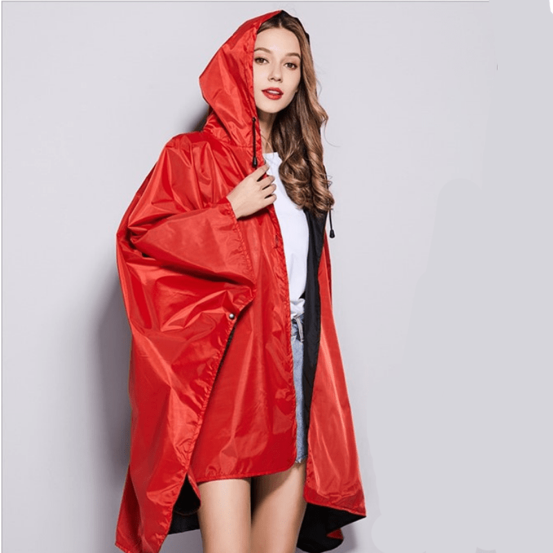 Poncho Pluie Noir & Rouge par WeatherPro Rouge & Noir