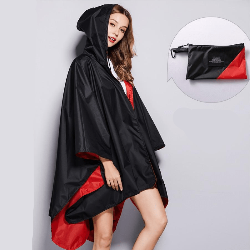 Poncho Pluie Noir & Rouge par WeatherPro Rouge & Noir