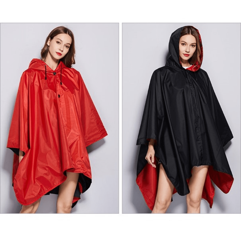 Poncho Pluie Noir & Rouge par WeatherPro Rouge & Noir