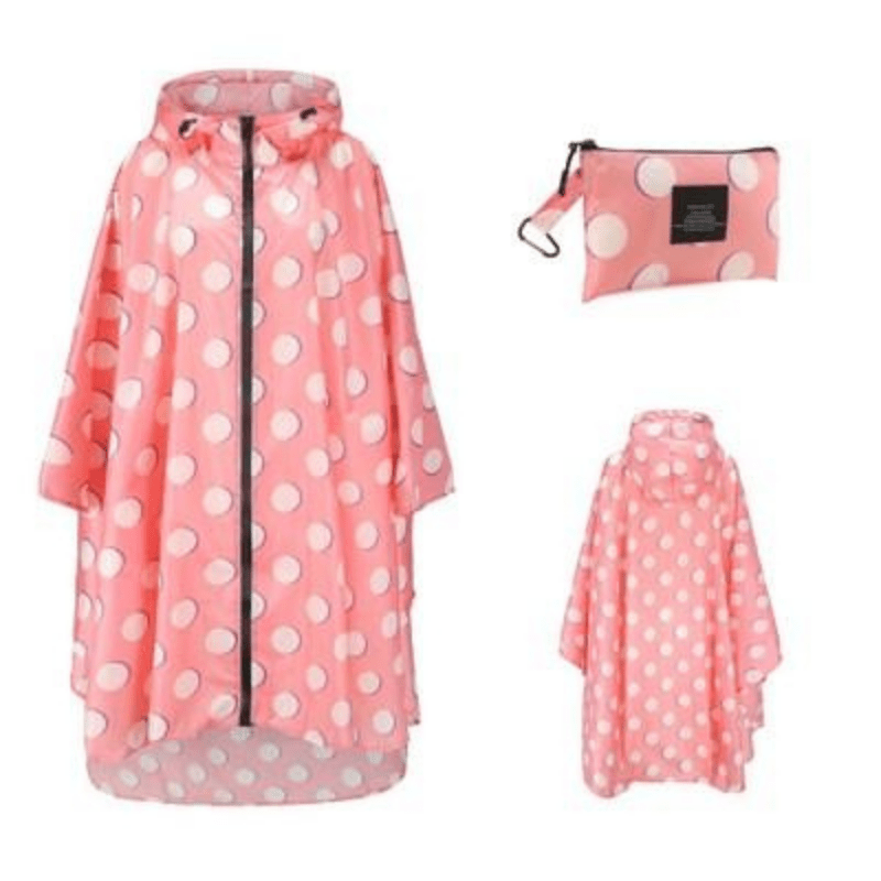 Poncho Pluie Pois Rose - Collection Élégance Pois Rose