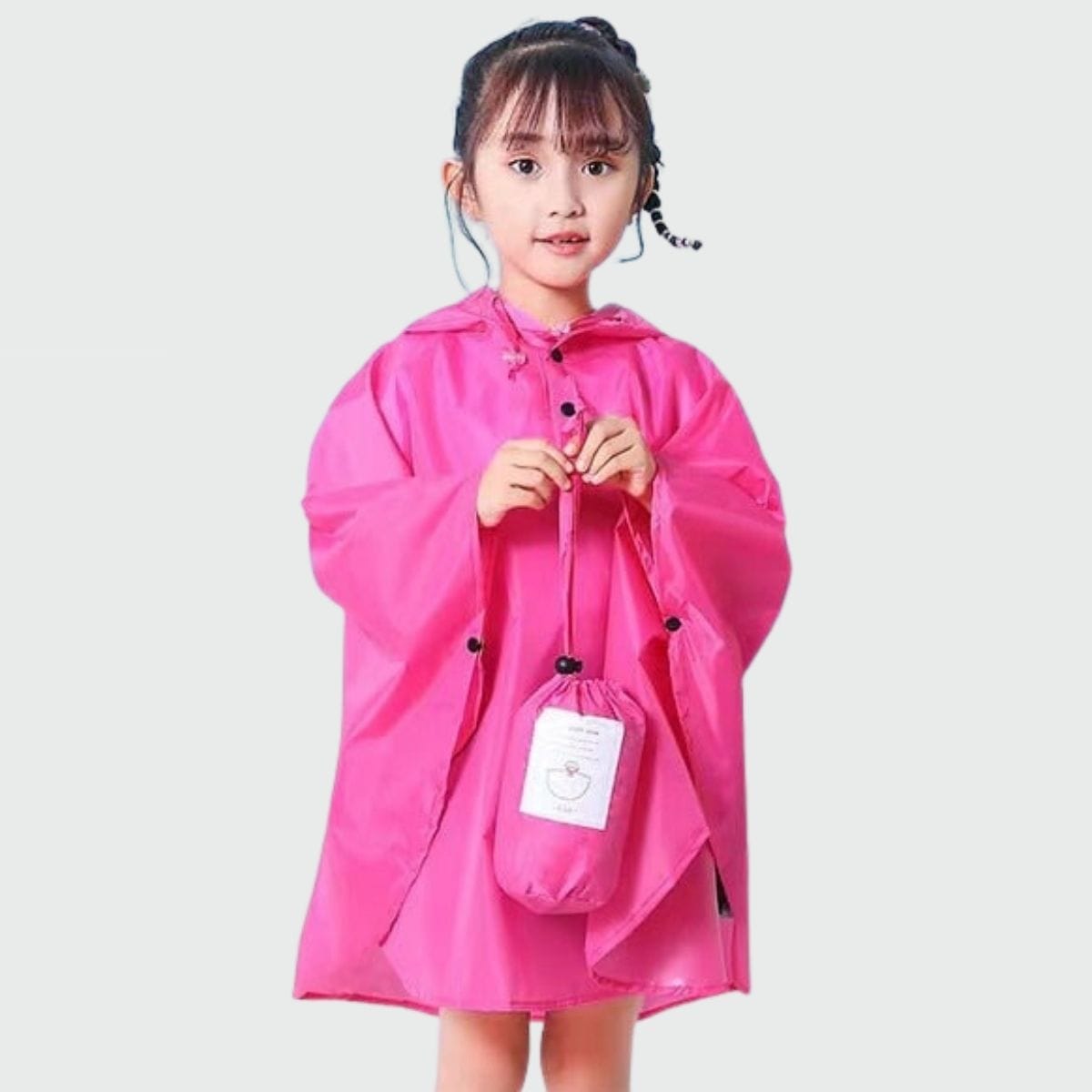 Poncho Pluie pour Filles Rose foncé / S