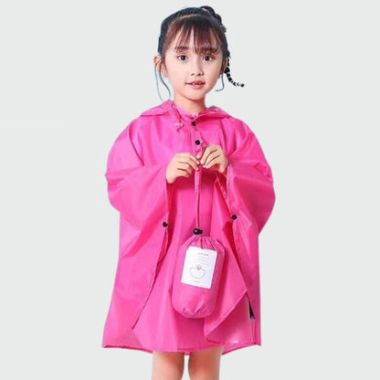 Poncho Pluie pour Filles Rose foncé / S