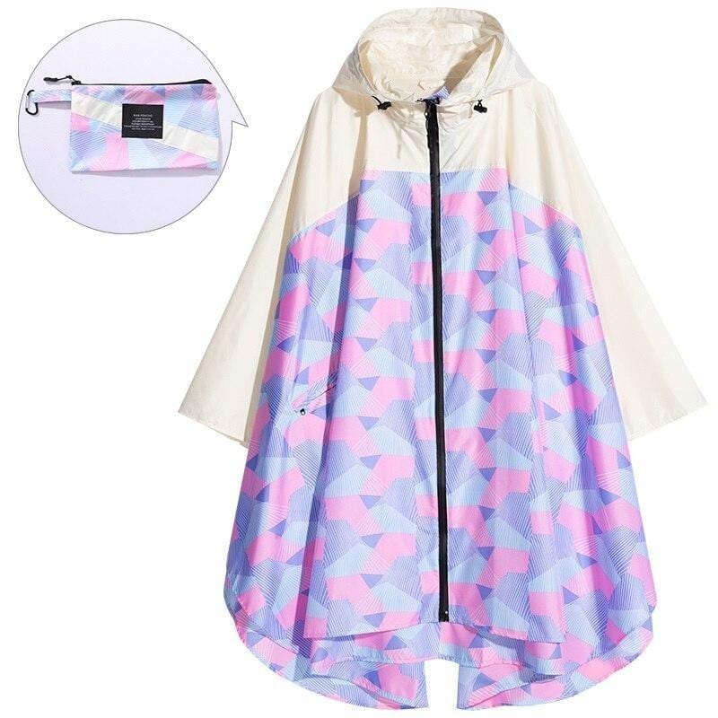 Poncho Pluie Rose Violet & Beige par MétéoChic violet & beige