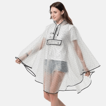 Poncho Pluie Transparent - Rainy Essentials Grillage noir