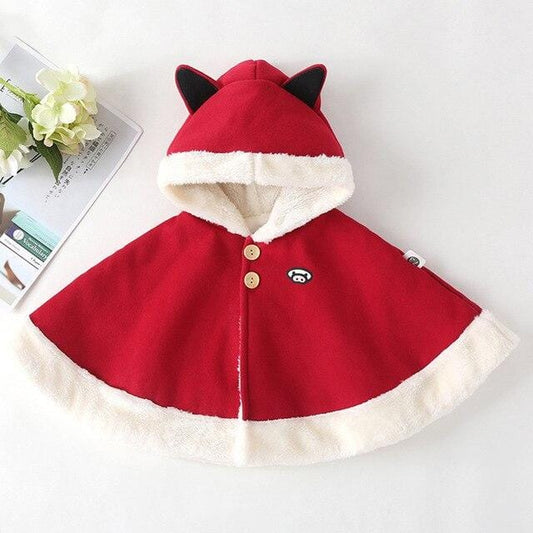 Poncho Polaire Enfant - CozyKids Rouge / 6M