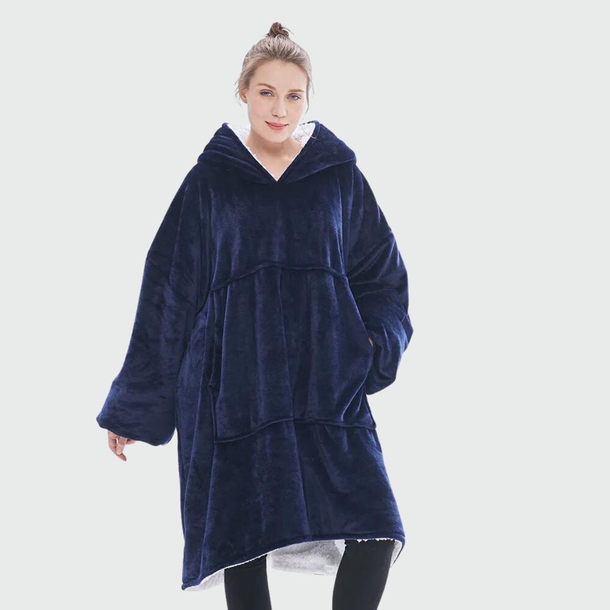 Poncho Polaire Femme pour l'Hiver bleu marine / unique