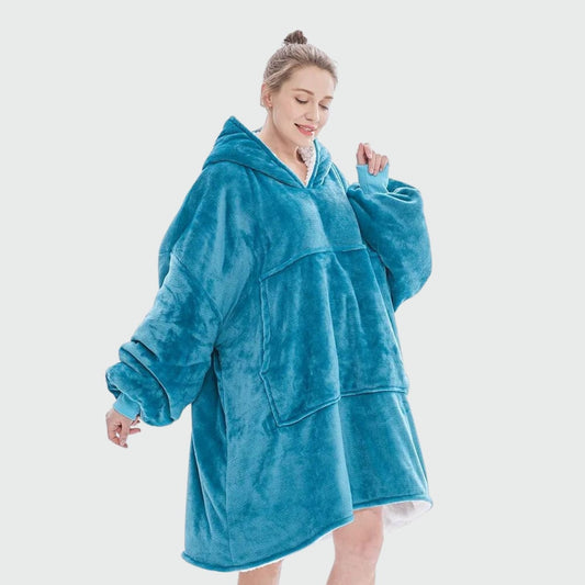 Poncho Polaire Femme pour l'Hiver bleu / unique