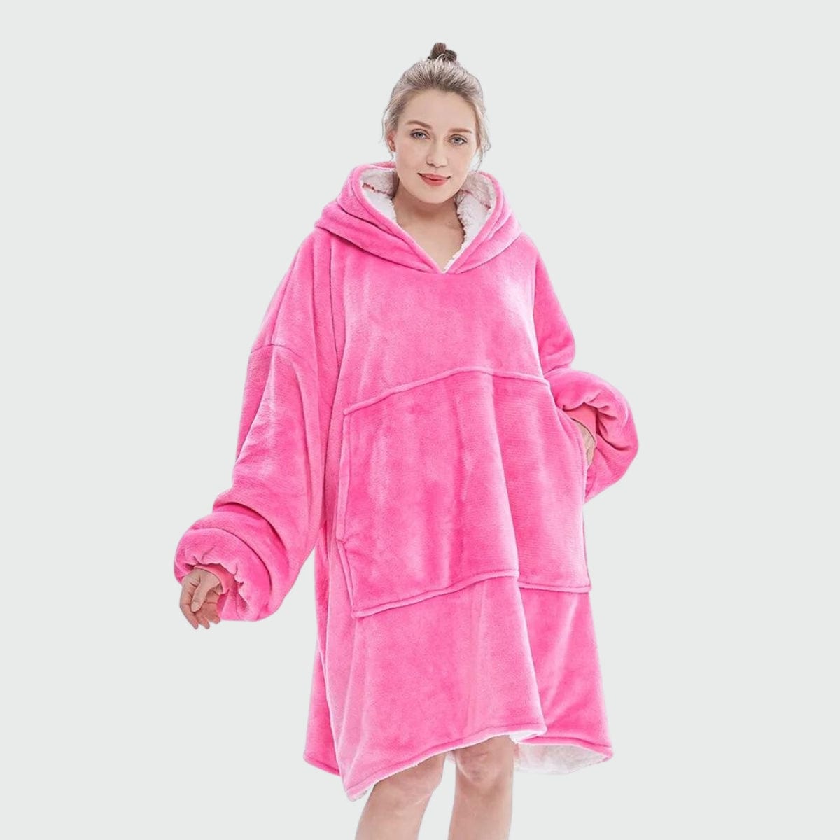 Poncho Polaire Femme pour l'Hiver rose / unique