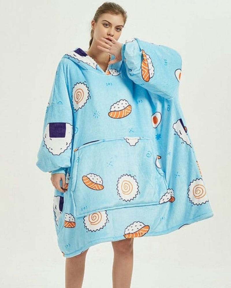 Poncho Polaire Femme Sushis - Collection Exclusif Roul'eat Sushis / unique