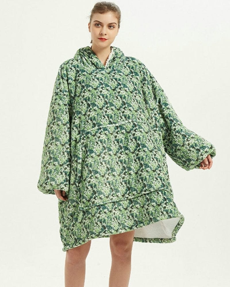 Poncho Polaire Femme Vert Lime vert camouflage / unique