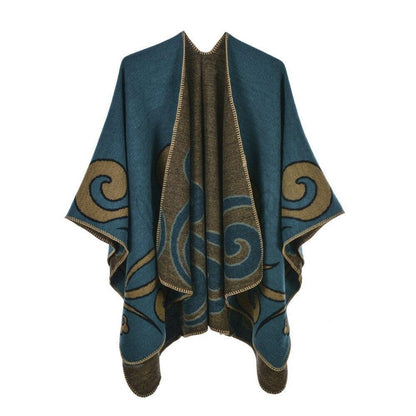 Poncho Printemps Collection bleu