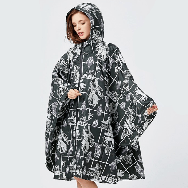 Poncho Skate Rain Noir