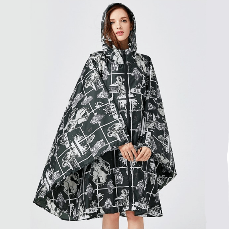 Poncho Skate Rain Noir