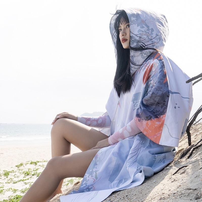 Poncho Surf Femme - Collection Océane Ivoire