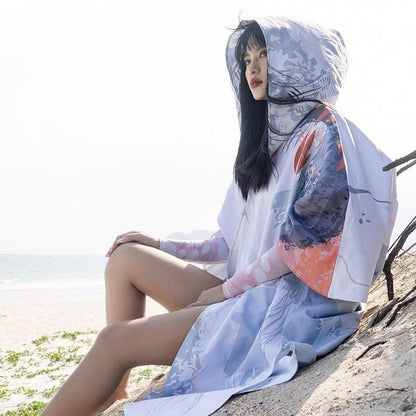 Poncho Surf Femme - Collection Océane Ivoire