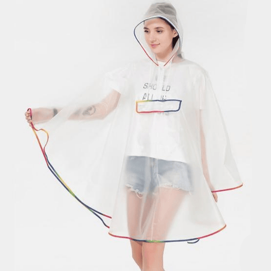 Poncho Transparent Innovatif Bordures multicolores