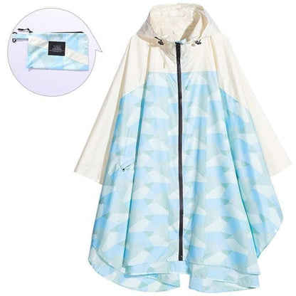 Poncho X-Pluie bleu & beige