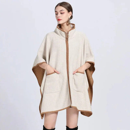 Veste Poncho Femme - Collection Élégance beige